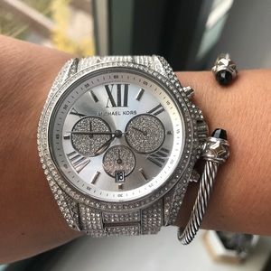 Michael Kors Collection, Silver Rhinestone Watch